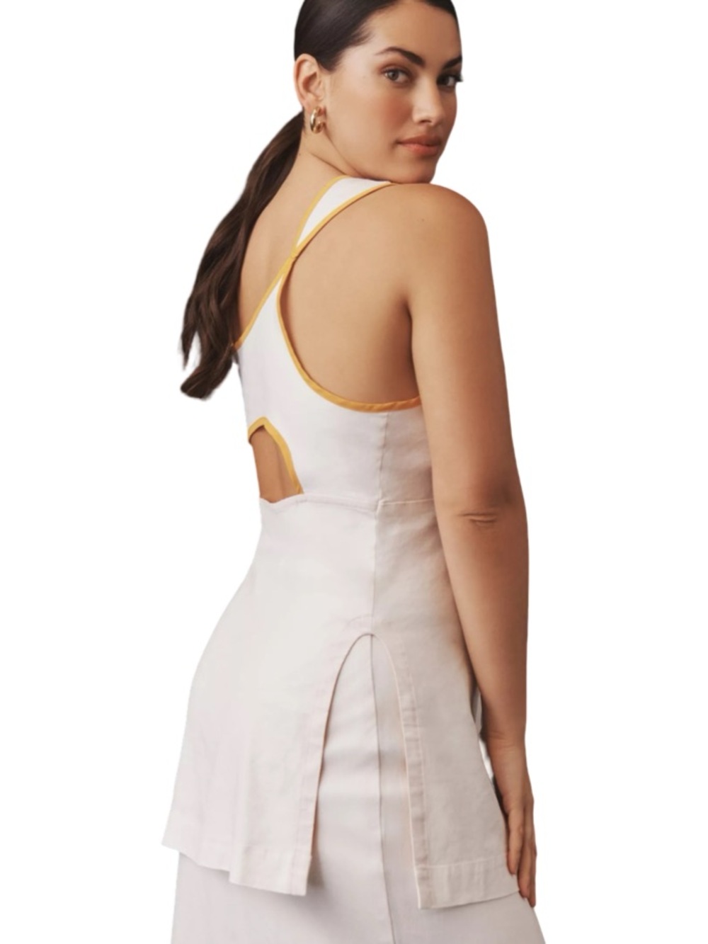 ▫️☀️ Anthropologie Linen Cutout Button-Front Tunic/Tank ☀️▫️ - Picture 3 of 9